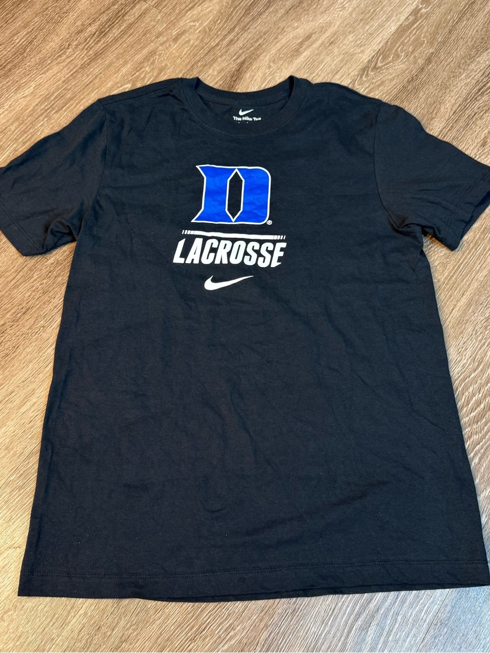 Nike Black T-Shirt with Blue Duke 'D' Lacrosse Logo